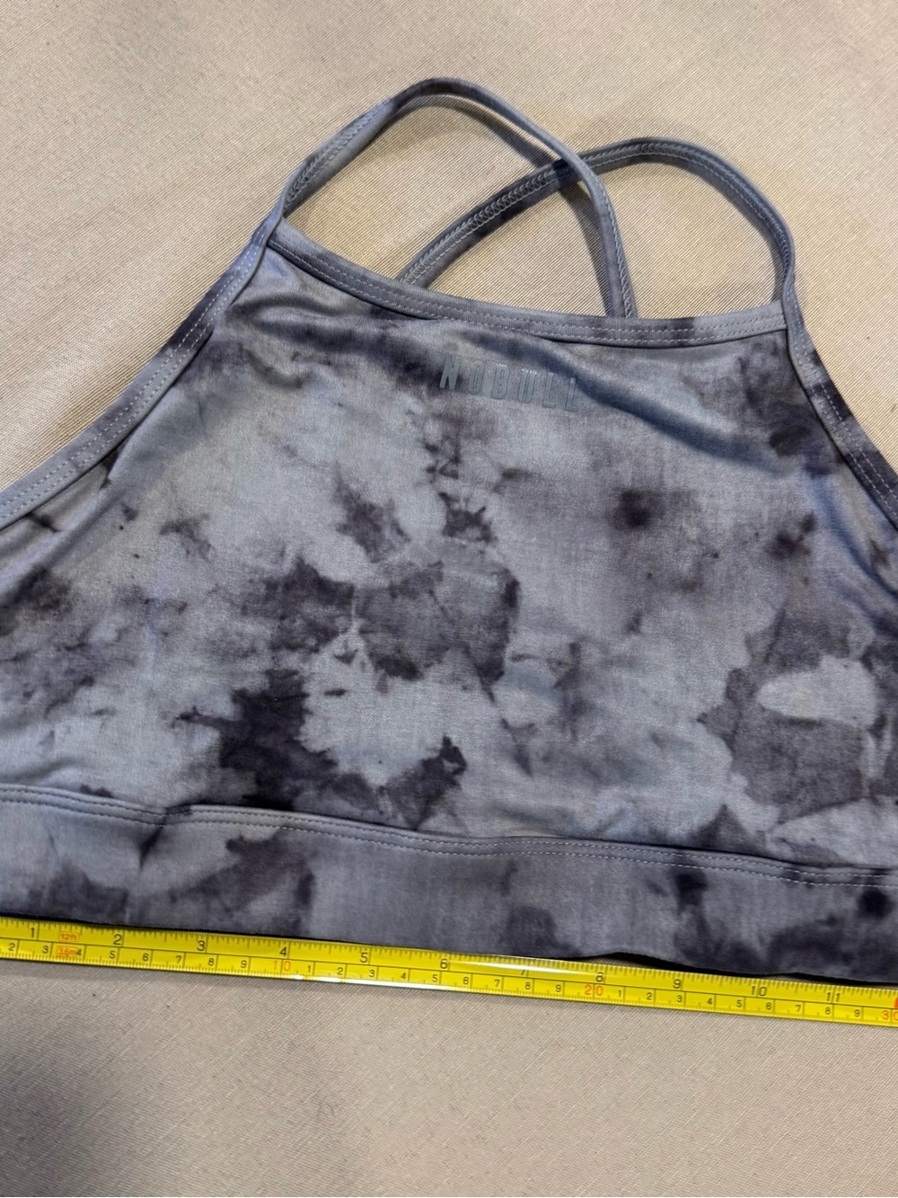 NOBULL Black and Gray Tie-Dye Thin-Strap Sports Bra